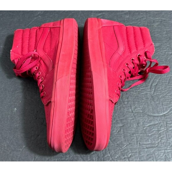 Vans Sk8-Hi 'Mono Red' Unisex Skate Shoe Men's Sz 9 or Women's Sz 10.5 - Picture 9 of 10